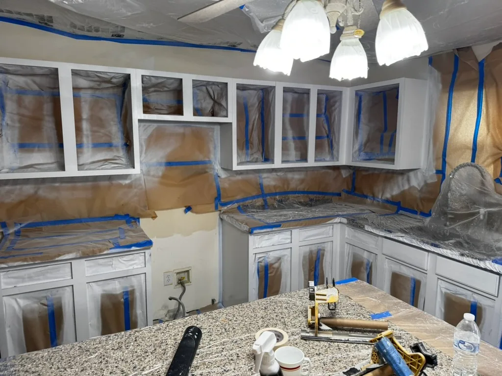 cabinets during wall protection